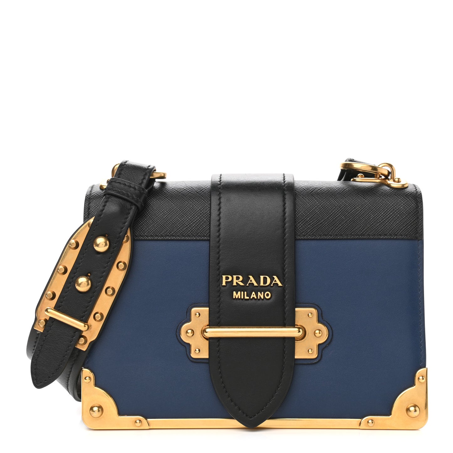 City Calf Saffiano Cahier Bag Bluette Black