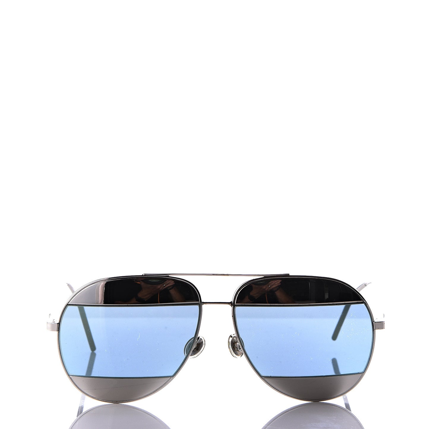 Split 1 Aviator Sunglasses Silver Blue