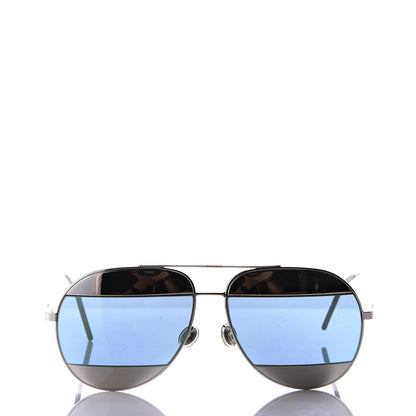 Christian Dior Split 1 Aviator Sunglasses Silver Blue 2 of 10