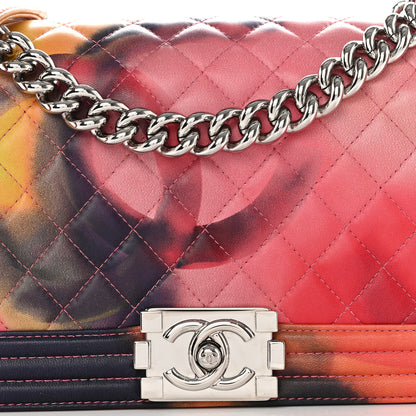 Chanel Printed Lambskin Quilted Medium Flower Power Boy Flap 8 of 11
