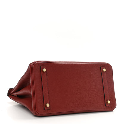 Hermes Taurillon Clemence Birkin 30 Rouge H 3 of 12