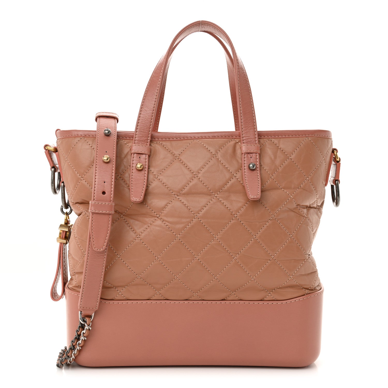 Chanel Aged Calfskin Quilted Medium Gabrielle Shopping Tote Pink 1 of 11