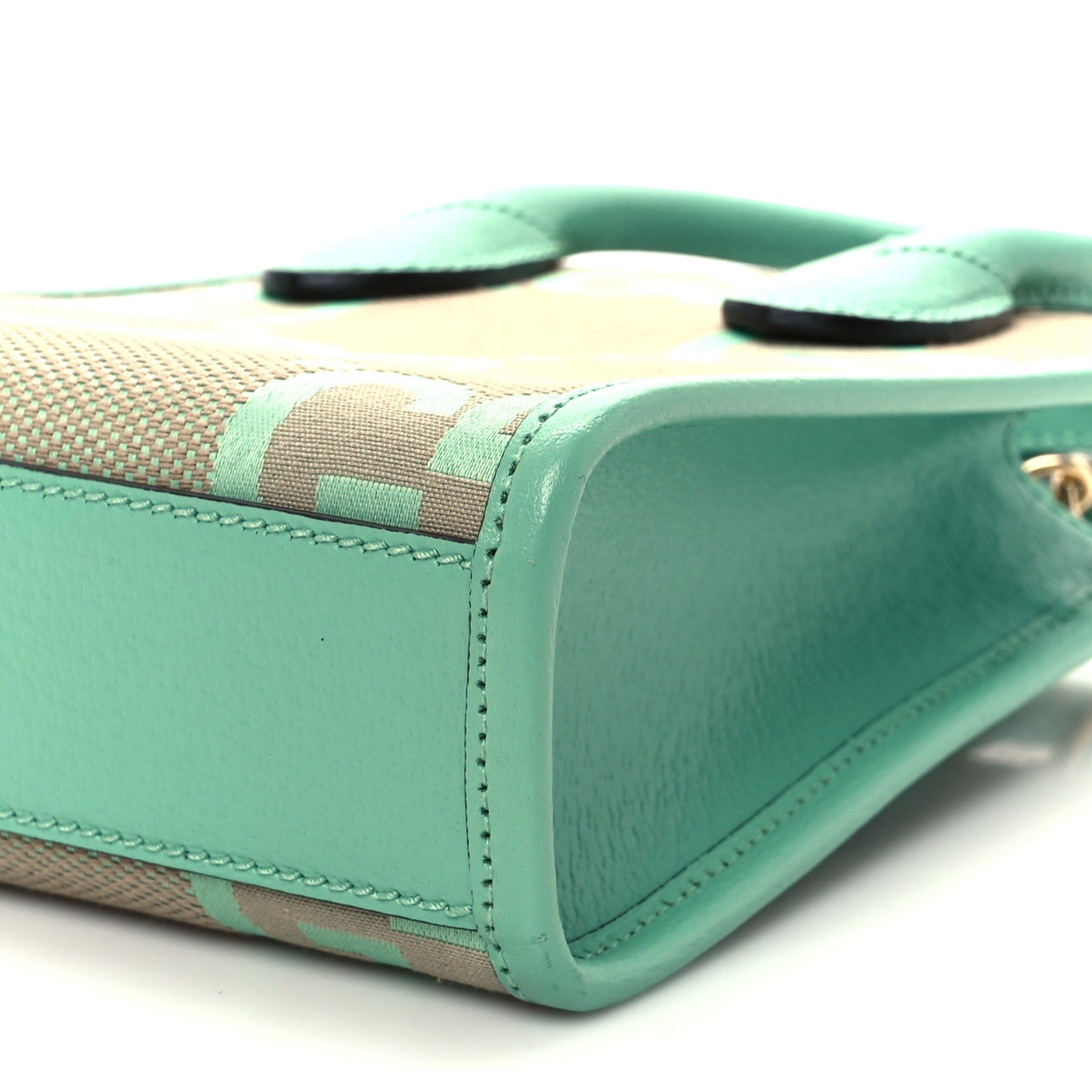 Monogram Jumbo GG Textured Dollar Calfskin Mini Tote Bag Pepperlight Mint