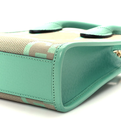 Gucci Monogram Jumbo GG Textured Dollar Calfskin Mini Tote Bag Pepperlight Mint 11 of 11