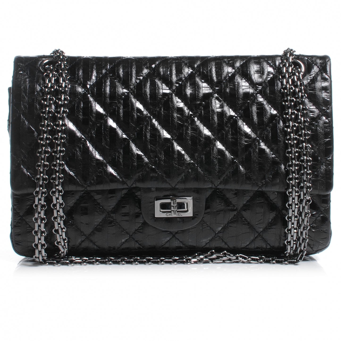 Metallic Striped 2.55 Reissue 226 Flap Black