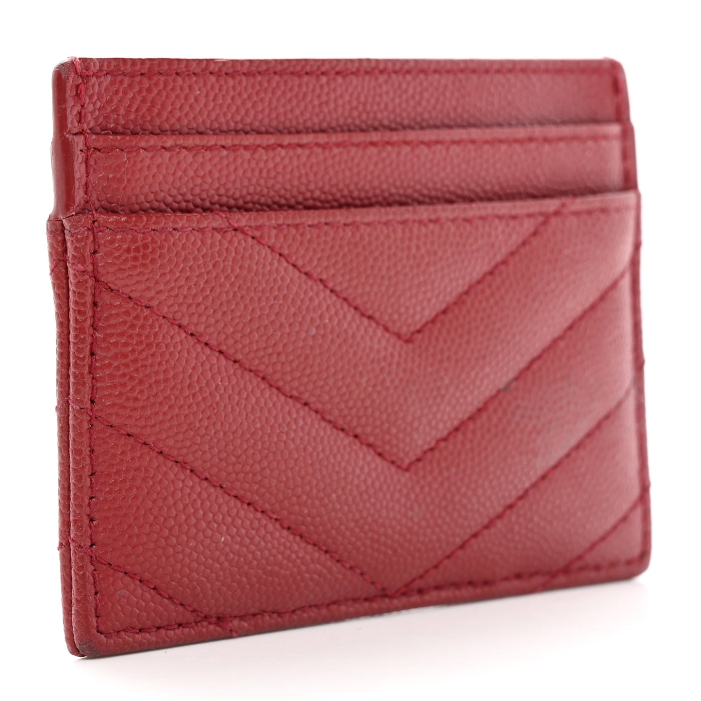 Grain De Poudre Matelasse Chevron Monogram Credit Card Case Opyum Red
