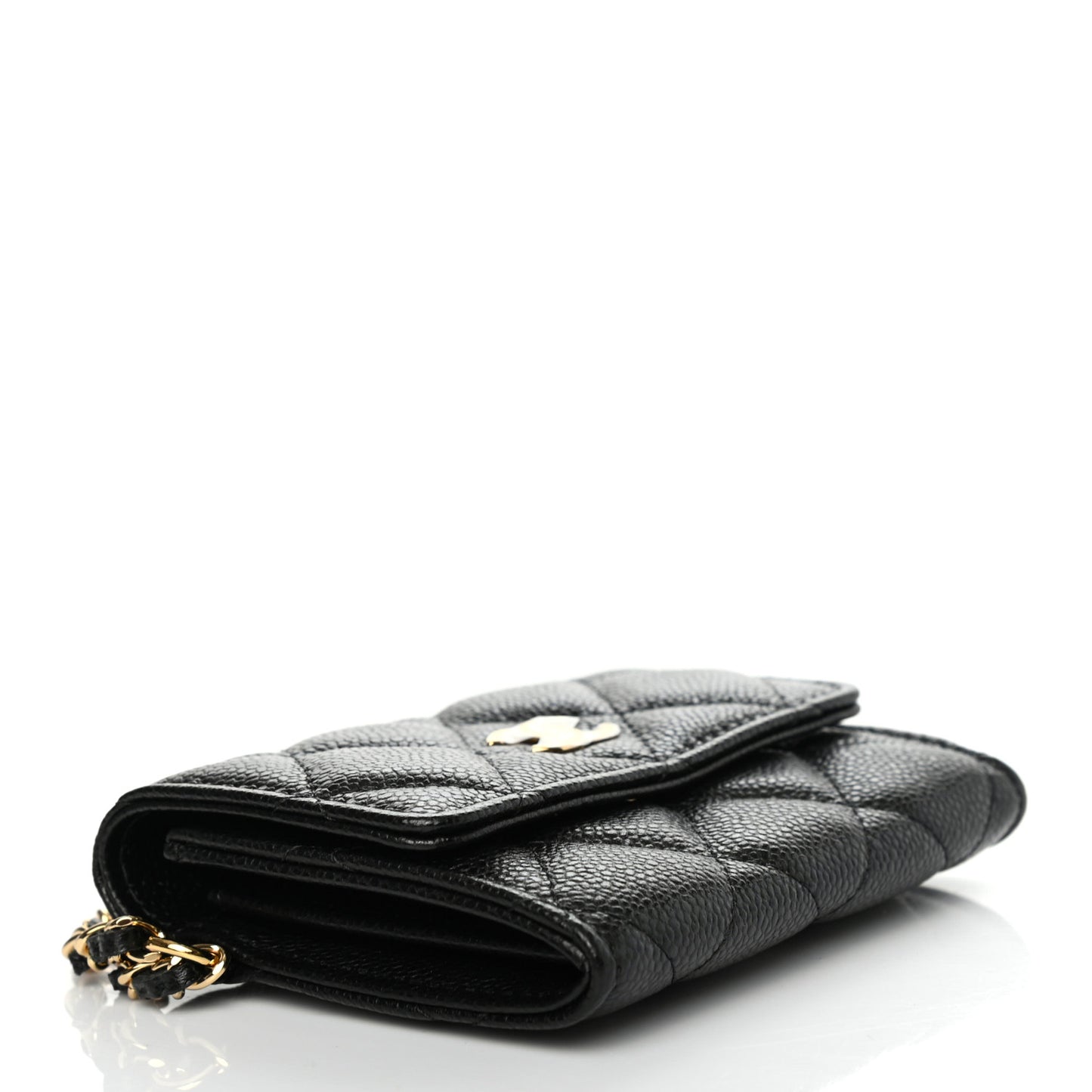 Caviar Quilted Miss Coco Clutch With Chain Black