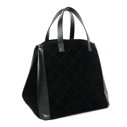 Chanel Terry Cotton CC Beach Tote Towel Set Black 4 of 11