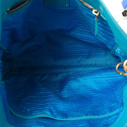 Prada Vitello Daino Shopping Tote Turchese 4 of 10