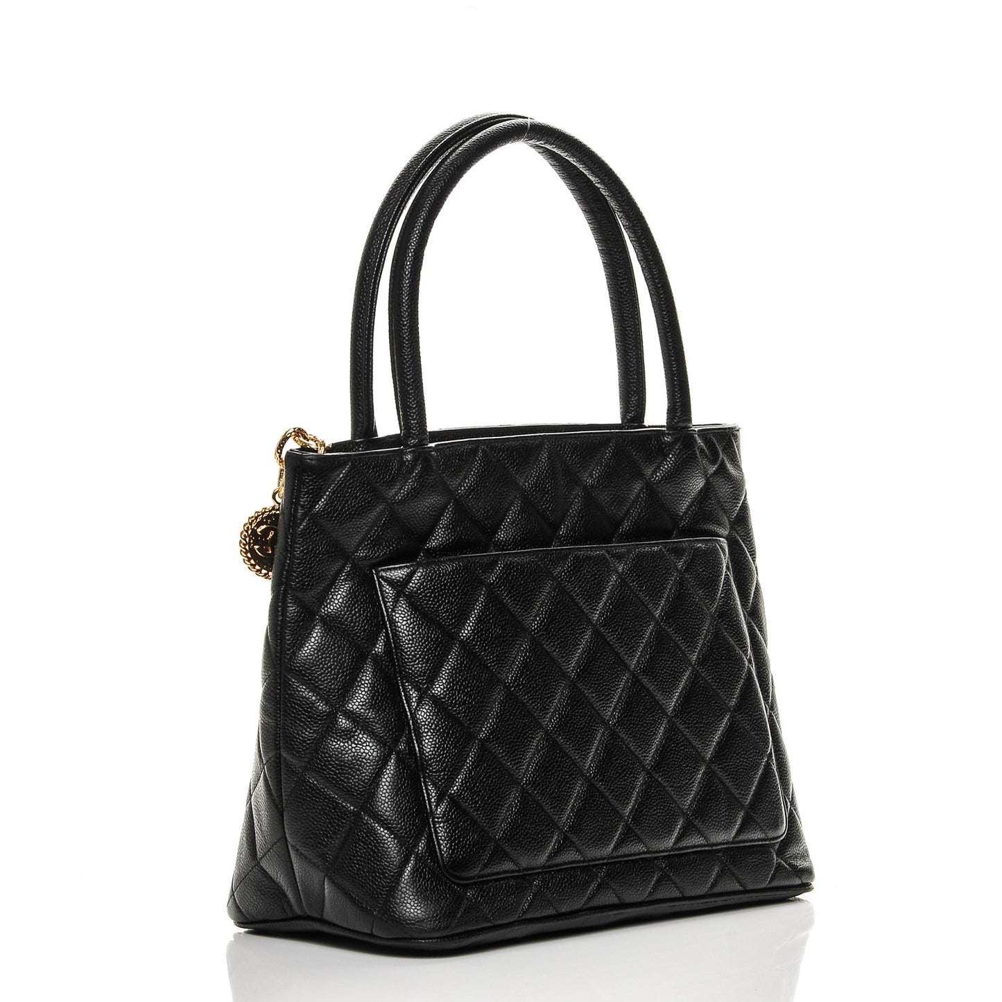 Caviar Quilted Medallion Tote Black