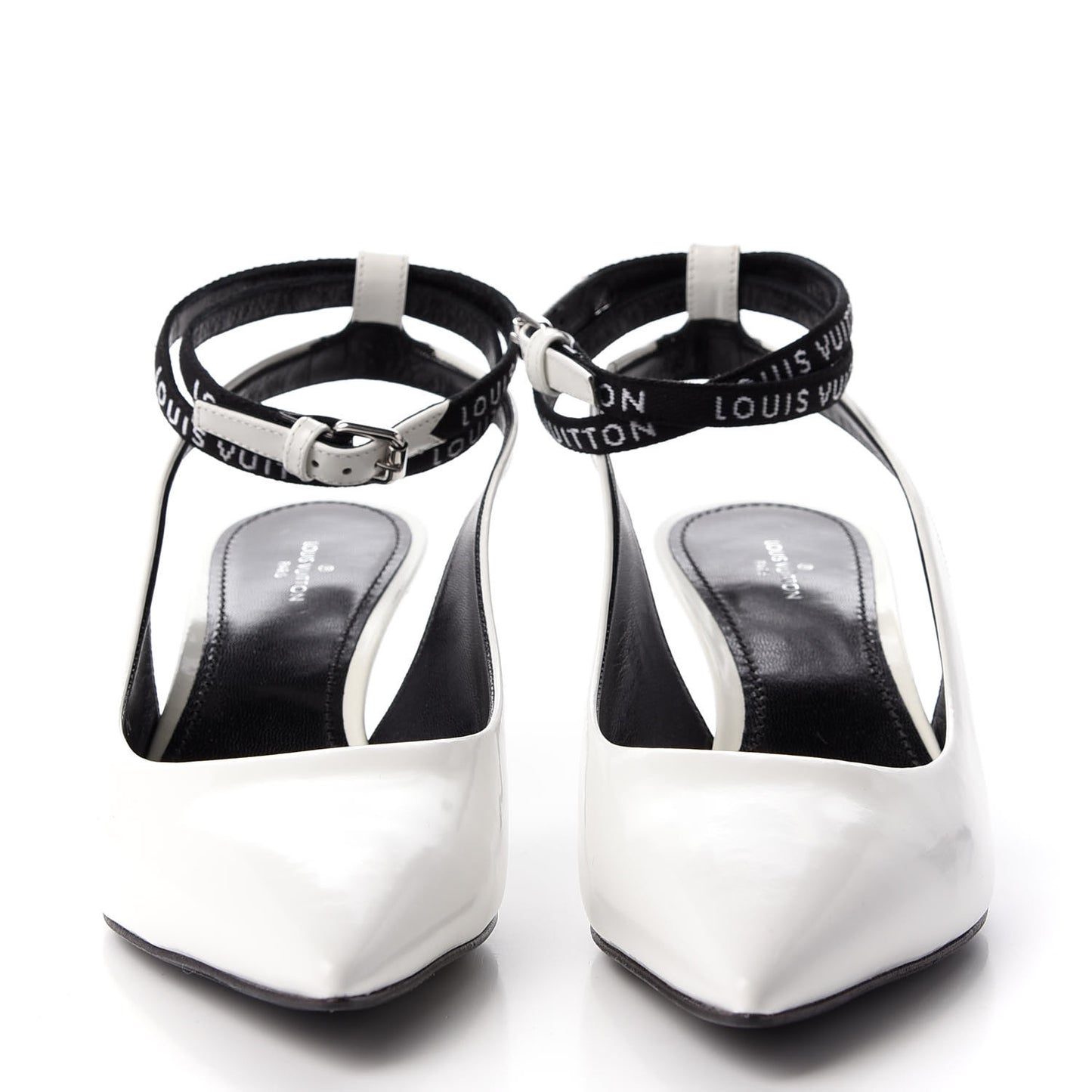 Patent Call Back Sling Back Pumps 38.5 White