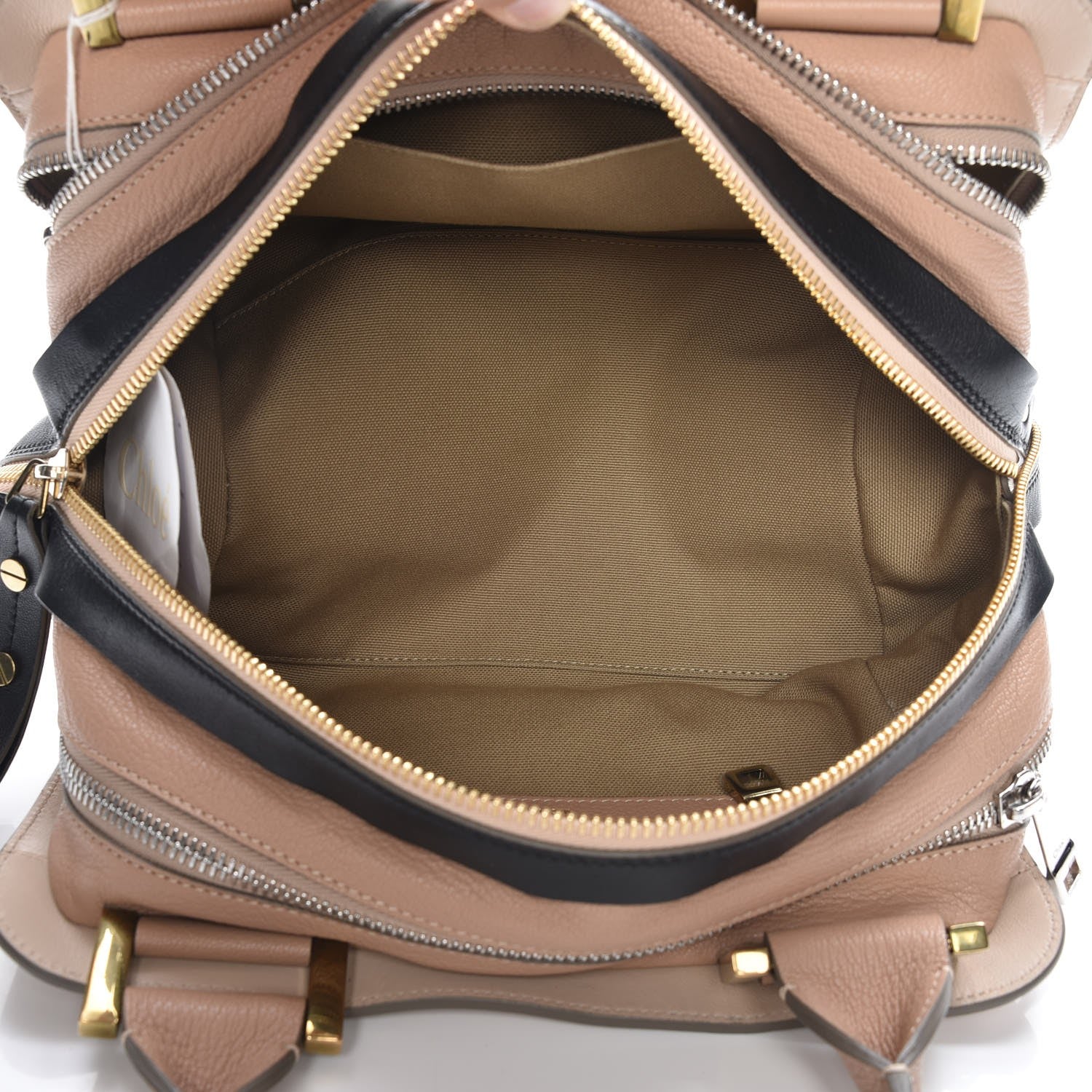 Chloe Goatskin Medium Dalston Satchel Biscotti Beige Black 6 of 8