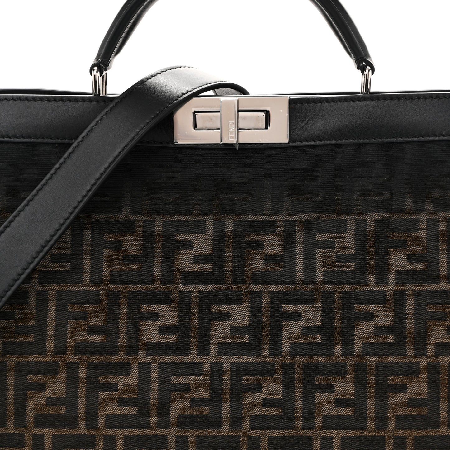 FF Vitello King Jacquard 1974 Medium Peekaboo I SEE U Satchel Brown