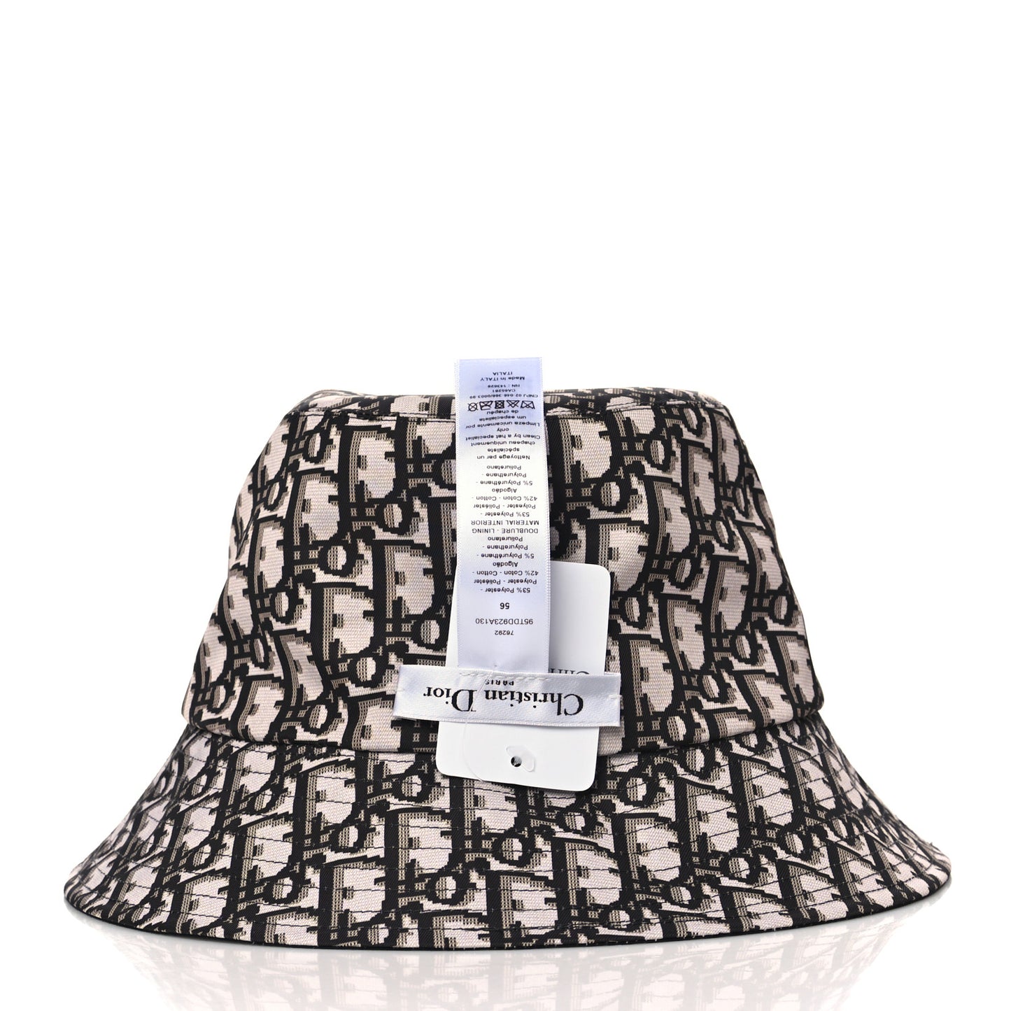 Polyester Cotton Oblique Reversible Teddy-D Brim Bucket Hat 56 Black