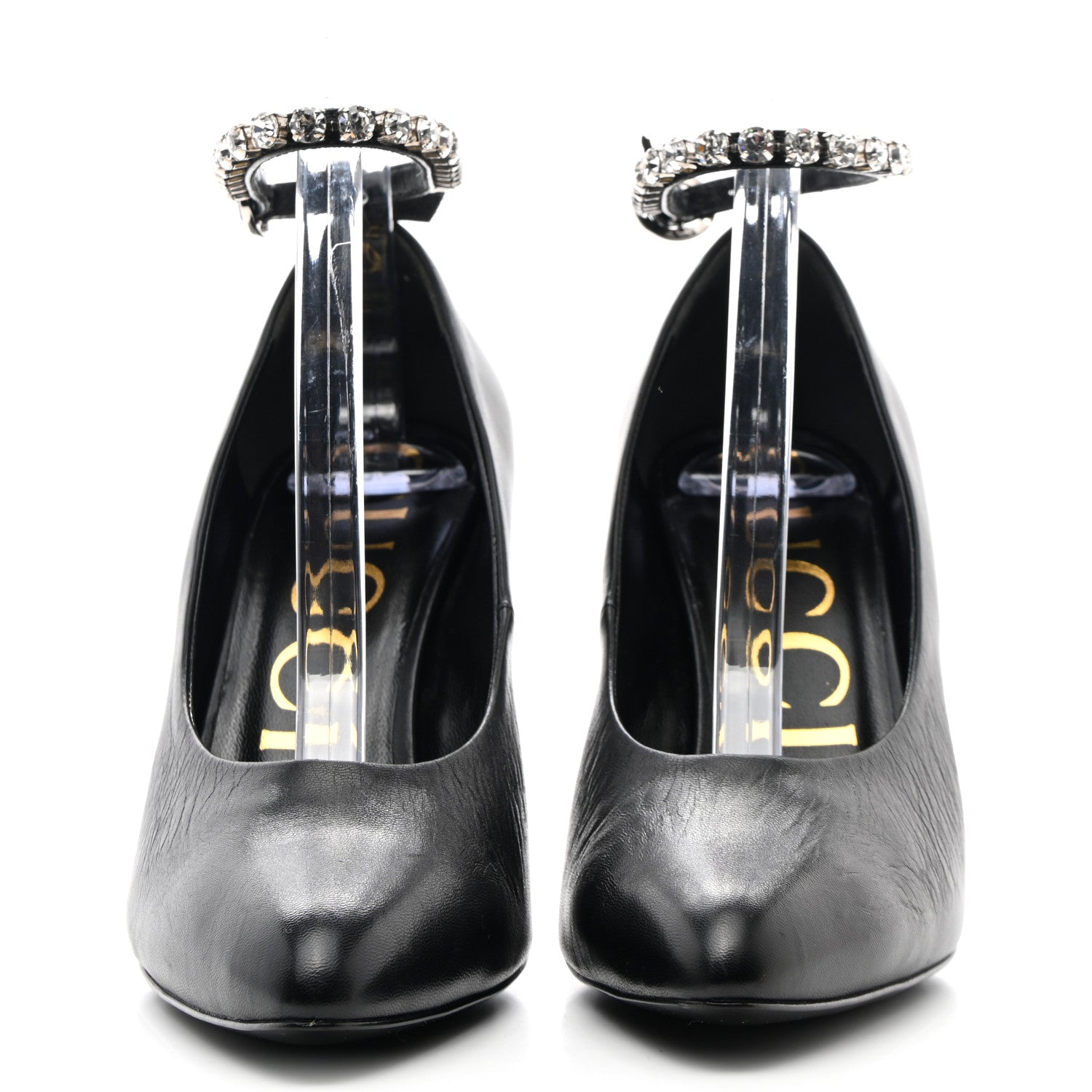 Gucci Malaga Kid Crystal Pumps 37 Black 2 of 9