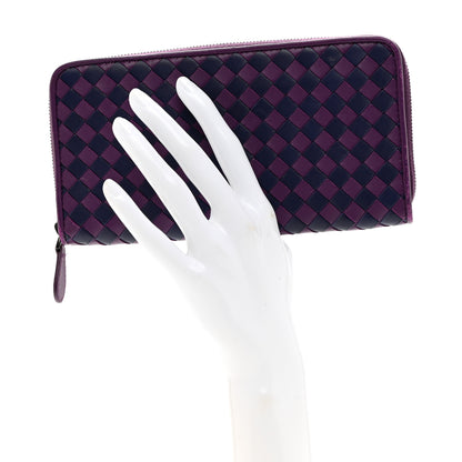 Bottega Veneta Nappa Intrecciato Zip Around Wallet Mona Lisa Atlantic 2 of 9