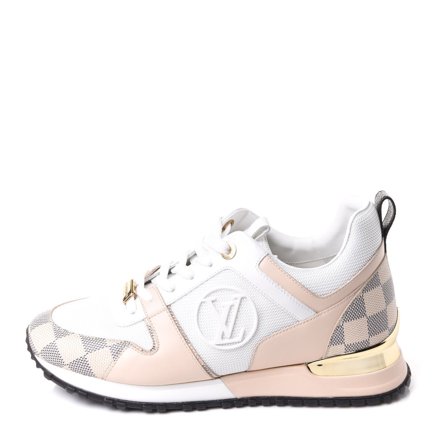 Calfskin Damier Azur Run Away Sneakers 38 White