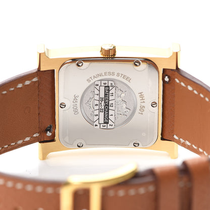 Hermes Stainless Steel Epsom 26mm Heure H Hour Quartz Watch Gold 4 of 7