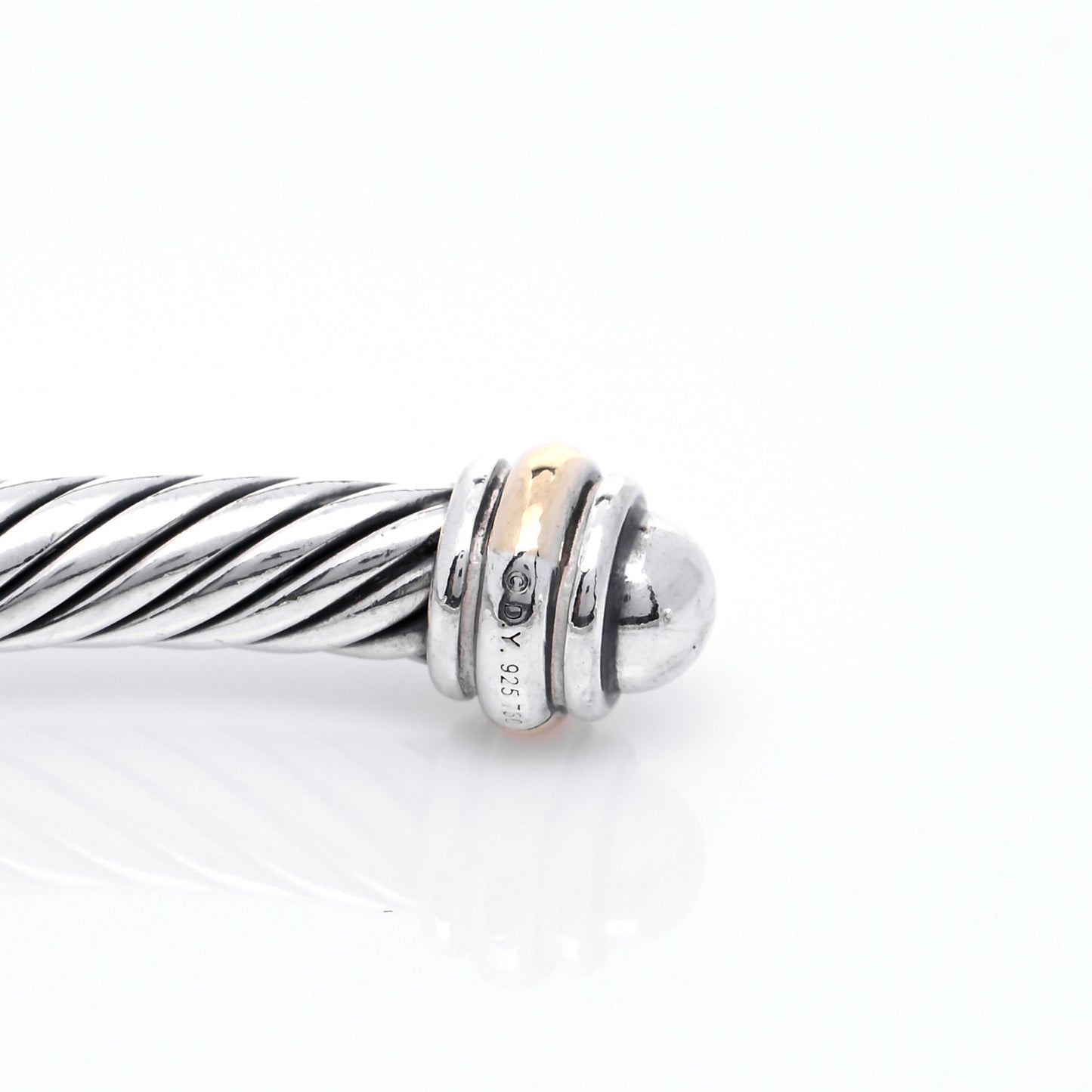 Sterling Silver 18K Yellow Gold 4mm Cable Classics Bracelet