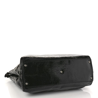 Fendi Patent Large Peekaboo Iconic Satchel Black 4 of 9