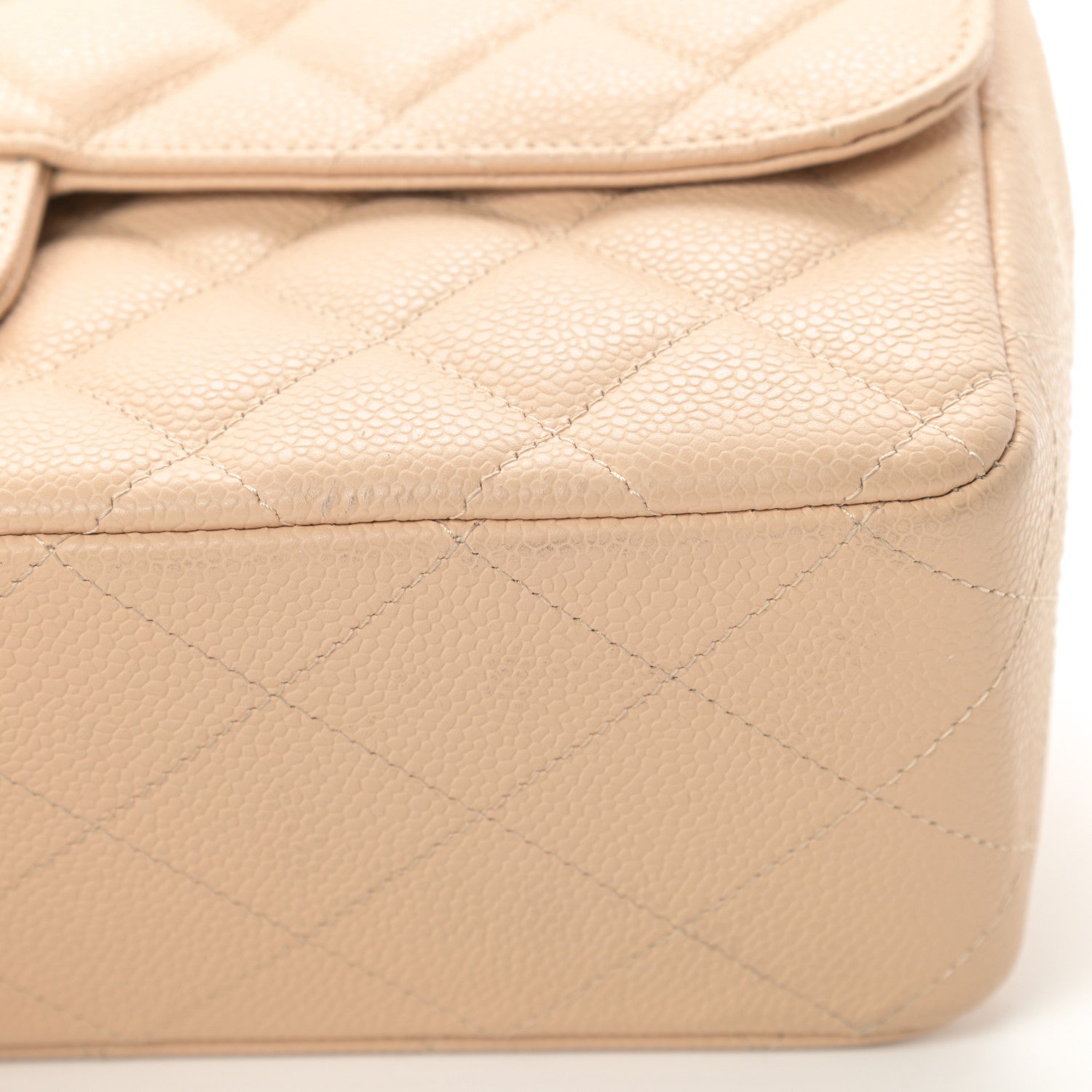 Chanel Caviar Quilted Jumbo Single Flap Beige Clair 11 of 12
