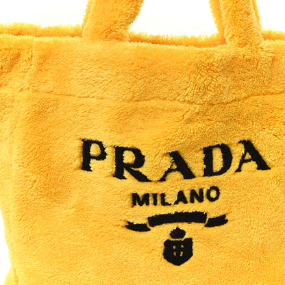 Prada Terry Cloth Tote Bag Giallo Black 7 of 9