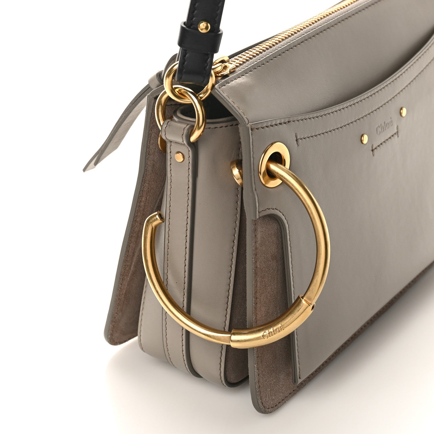 Chloe Calfskin Suede Small Roy Bag Motty Grey 9 of 9