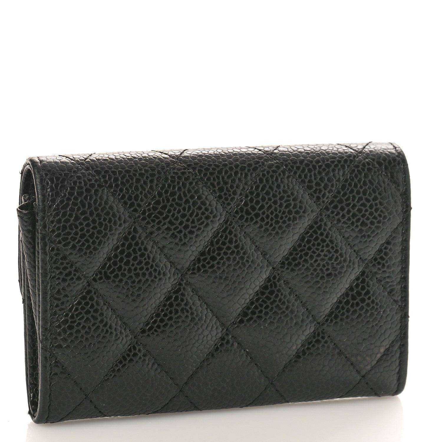 Chanel Caviar Quilted Flap Card Holder Wallet Black 3 of 9