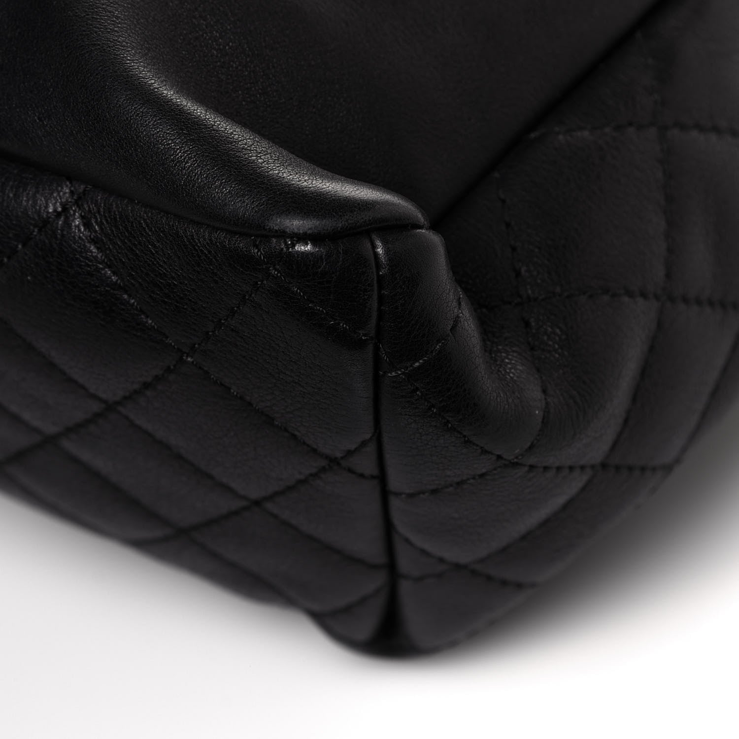 Chanel Lambskin Quilted Drawstring Backpack Black 12 of 14