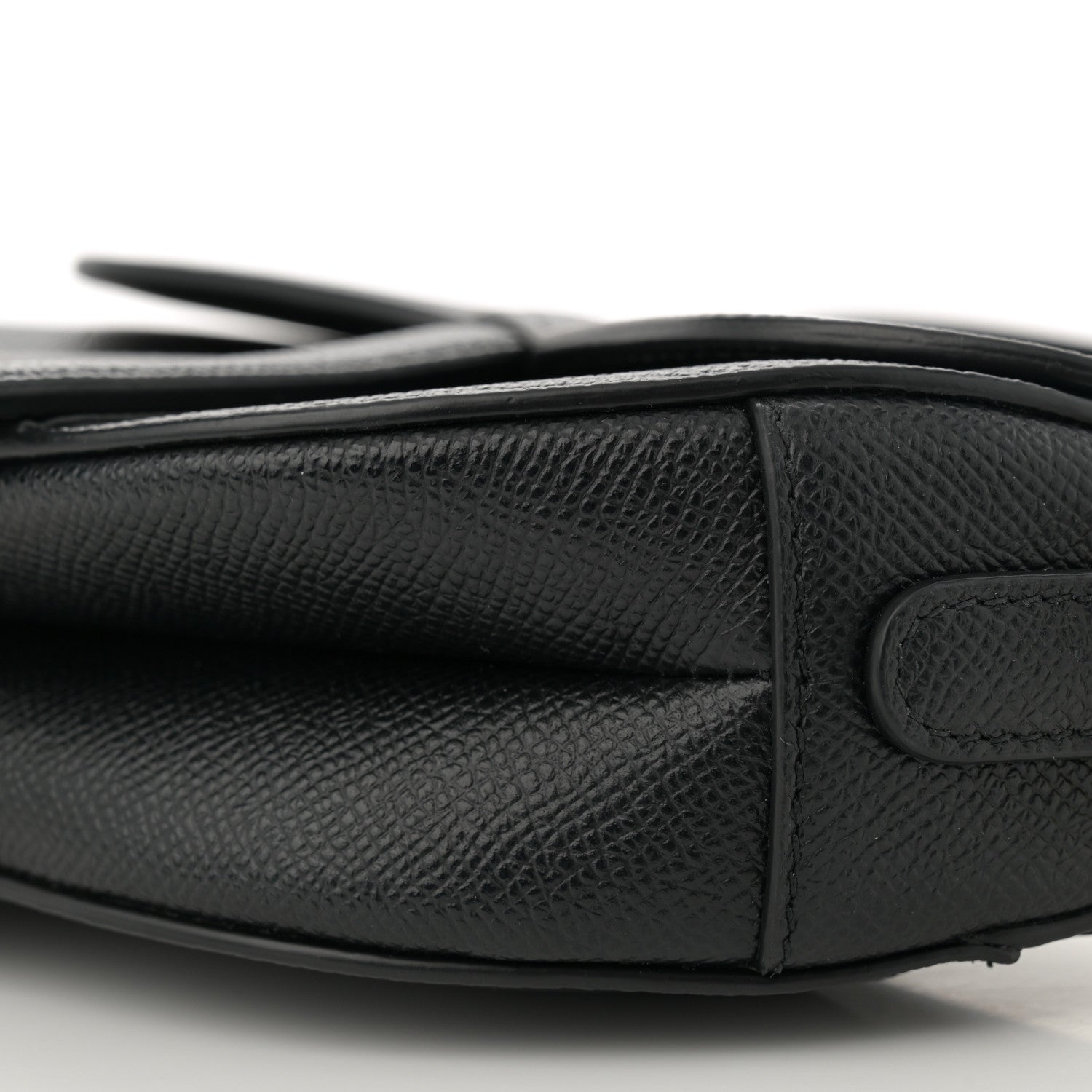 Christian Dior Grained Calfskin Mini Saddle Bag With Strap Black 10 of 11