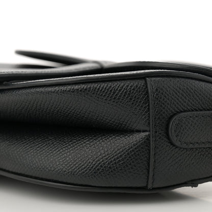 Christian Dior Grained Calfskin Mini Saddle Bag With Strap Black 10 of 11