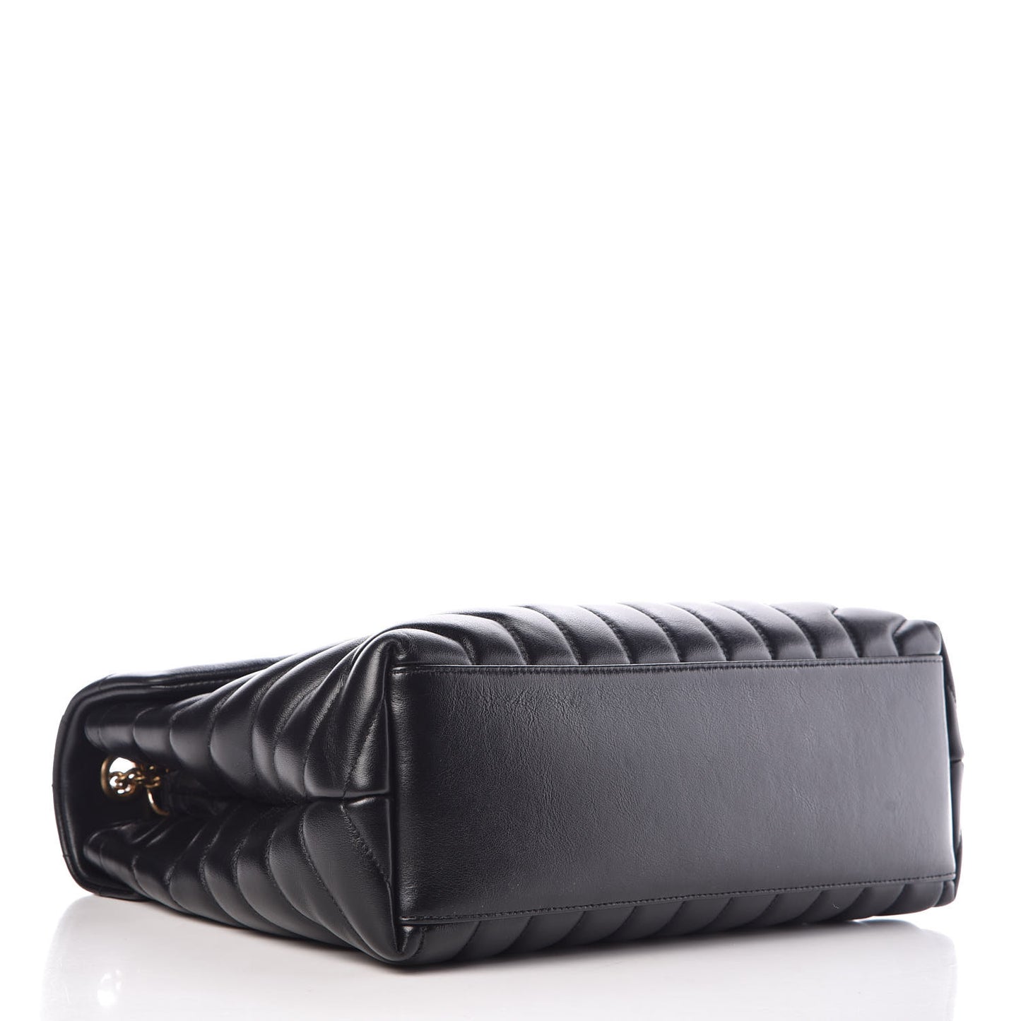 Calfskin Y Quilted Monogram Medium Loulou Chain Satchel Black