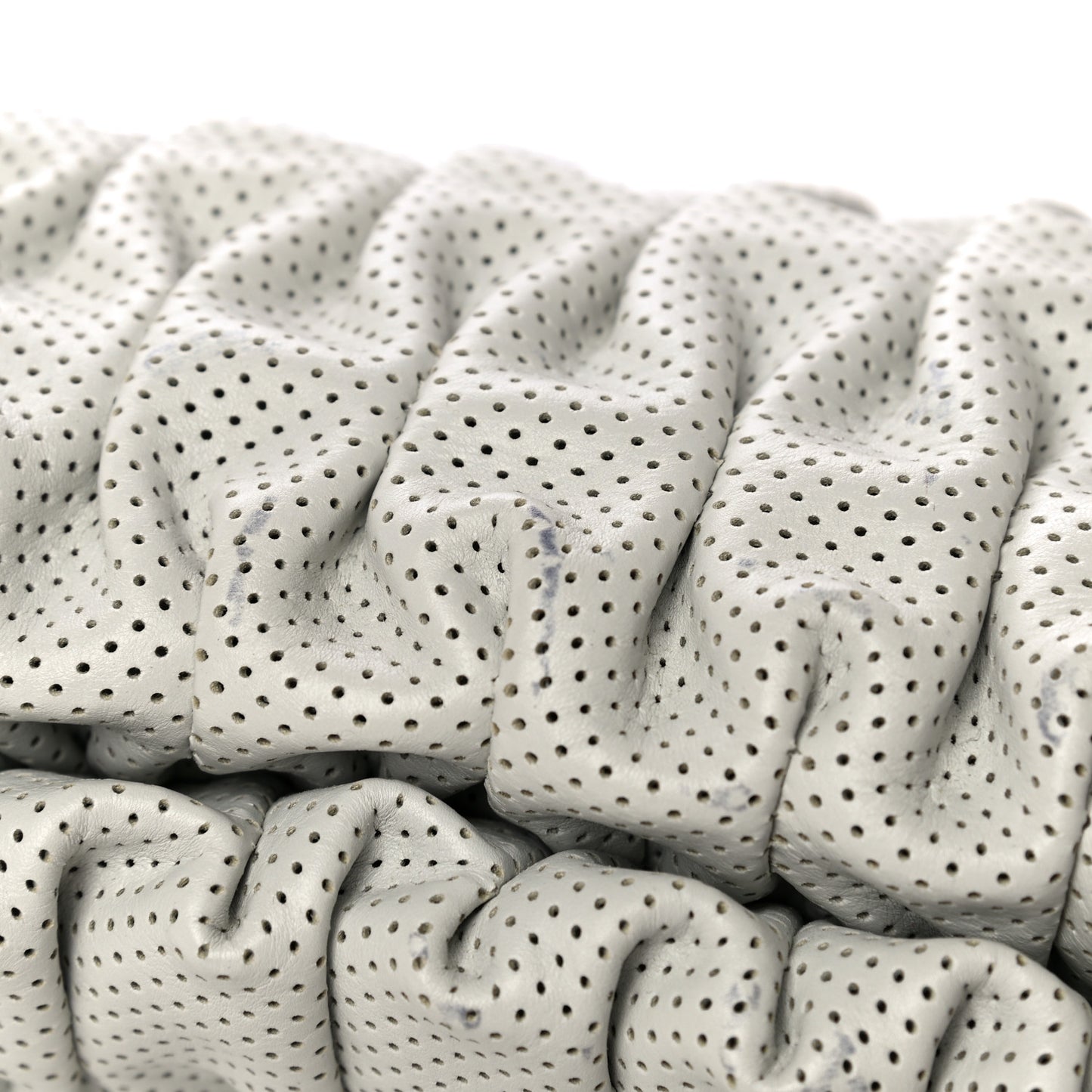 Lambskin Perforated Clutch White