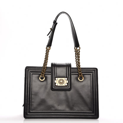 Chanel Glazed Calfskin Boy Tote Black 1 of 11