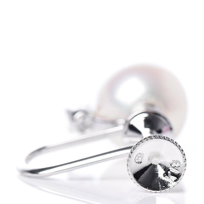 Mikimoto 18K White Gold Diamond Akoya Pearl 7-7.5mm Screw Back Earrings 3 of 4