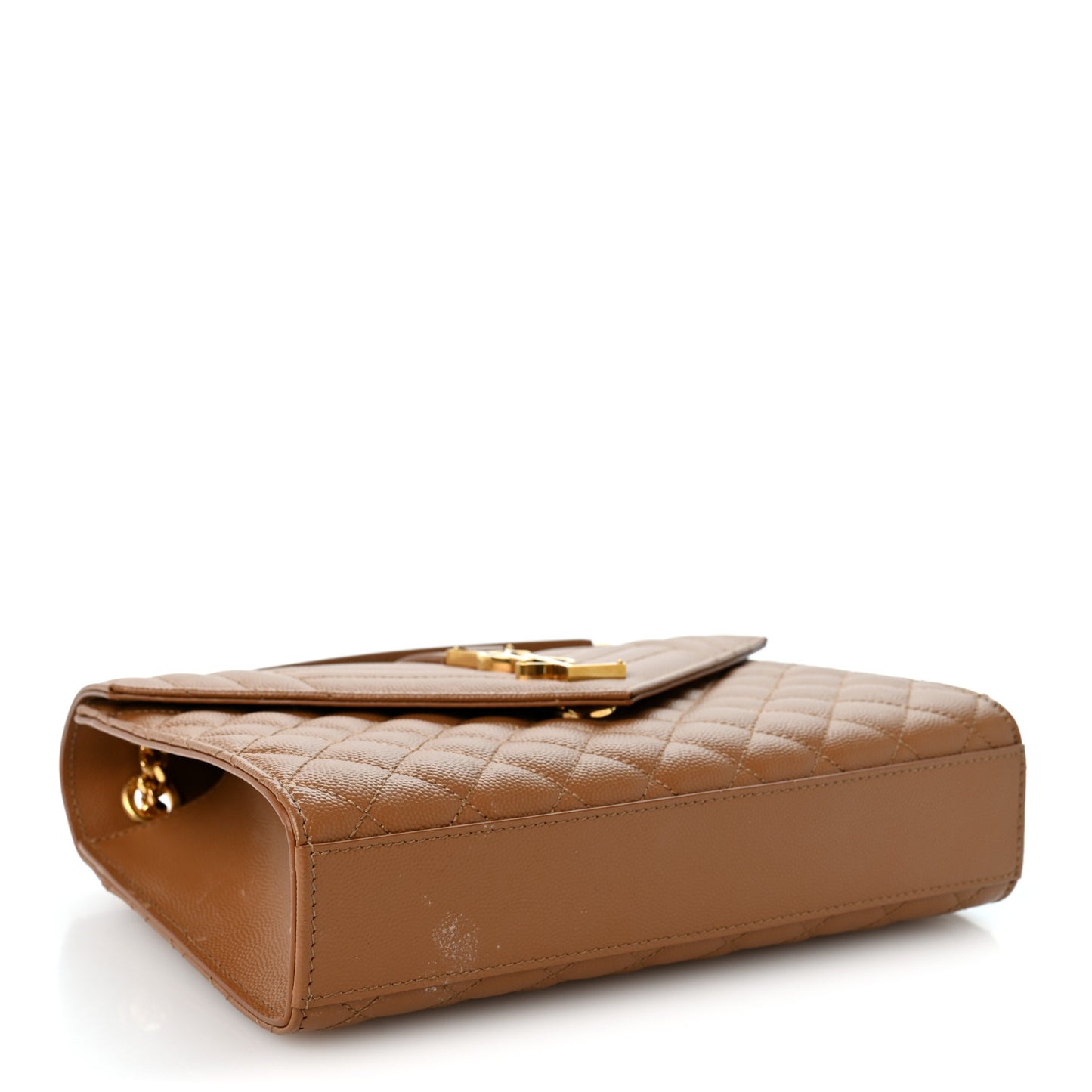 Grain De Poudre Textured Mixed Matelasse Medium Triquilt Monogram Satchel Dark Natural