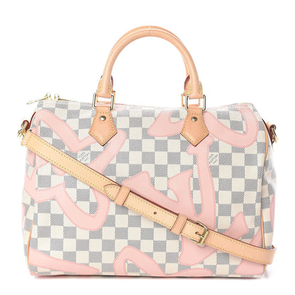 Louis Vuitton Damier Azur Tahitienne Speedy Bandouliere 30 Rose Ballerine 1 of 10