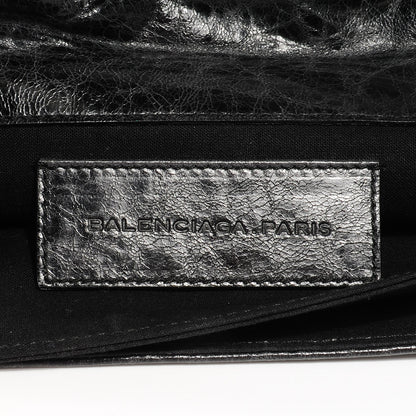 Balenciaga Agneau Giant 21 Silver Hardware Envelope Clutch Anthracite 6 of 8