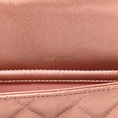 Chanel Metallic Grained Calfskin Quilted 2.55 Reissue Phone Holder With Chain Copper 8 of 13