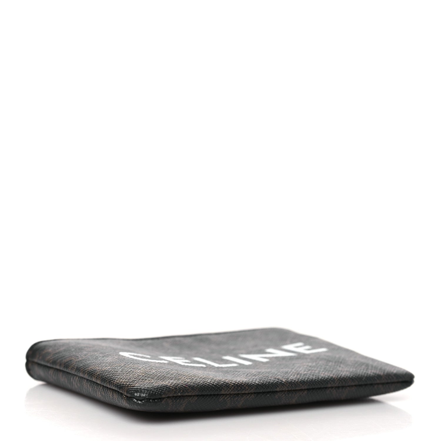 Celine Triomphe Canvas Logo Coin and Card Pouch With Hook Black 4 of 7