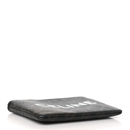 Celine Triomphe Canvas Logo Coin and Card Pouch With Hook Black 4 of 7