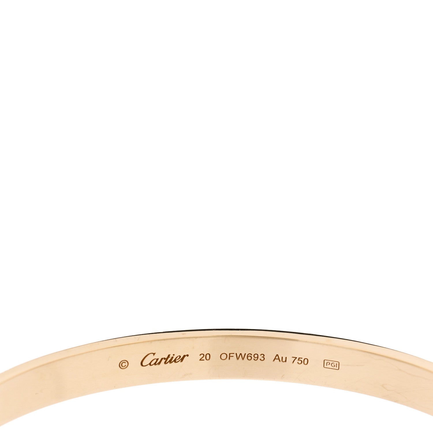 Cartier 18K Yellow Gold LOVE Cuff Bracelet 20 3 of 4