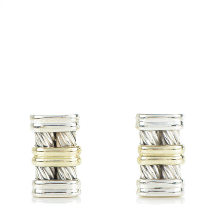 David Yurman Sterling Silver 14K Yellow Gold 20mm Cable Classics Cufflinks 1 of 4