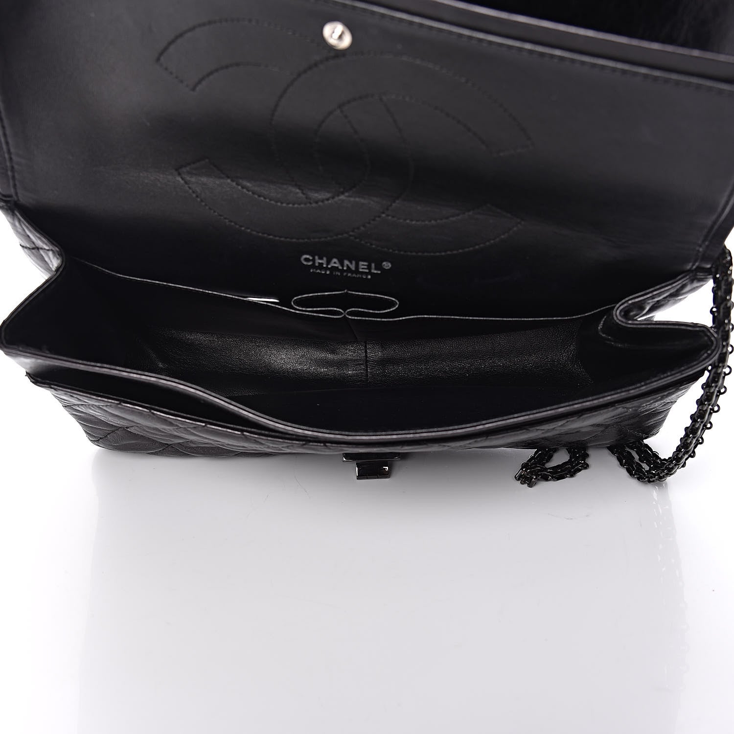 Chanel Metallic Aged Calfskin Quilted 2.55 Reissue 227 Flap So Black 6 of 15
