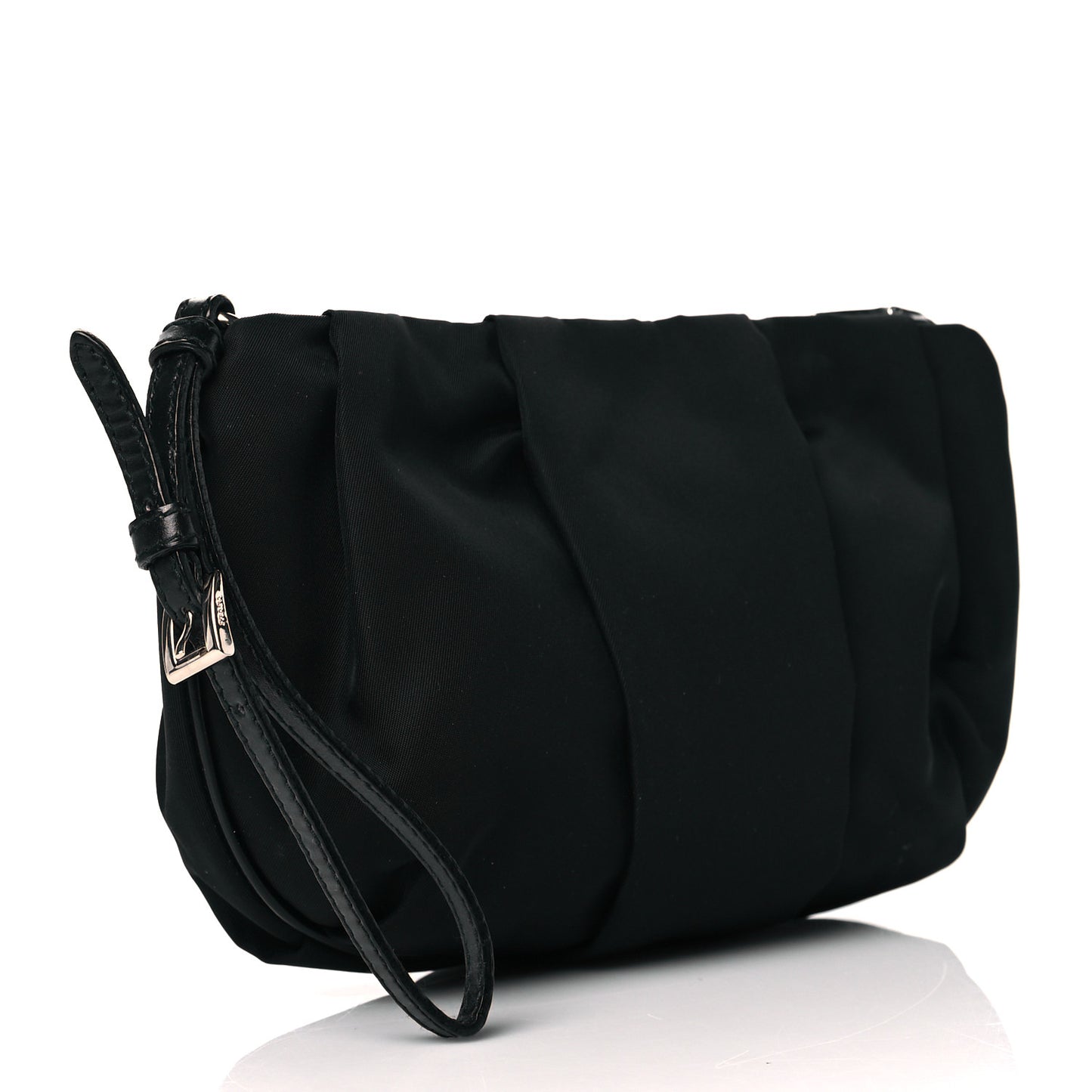 Tessuto Nylon Wristlet Clutch Black
