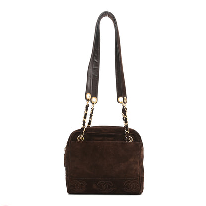 Chanel Suede CC Shopping Tote Dark Brown 1 of 10
