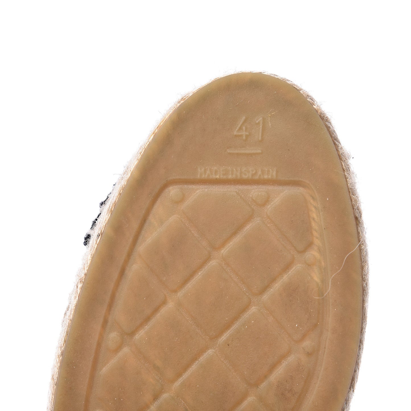 Tweed CC Espadrilles 41 Ecru White Blue Black