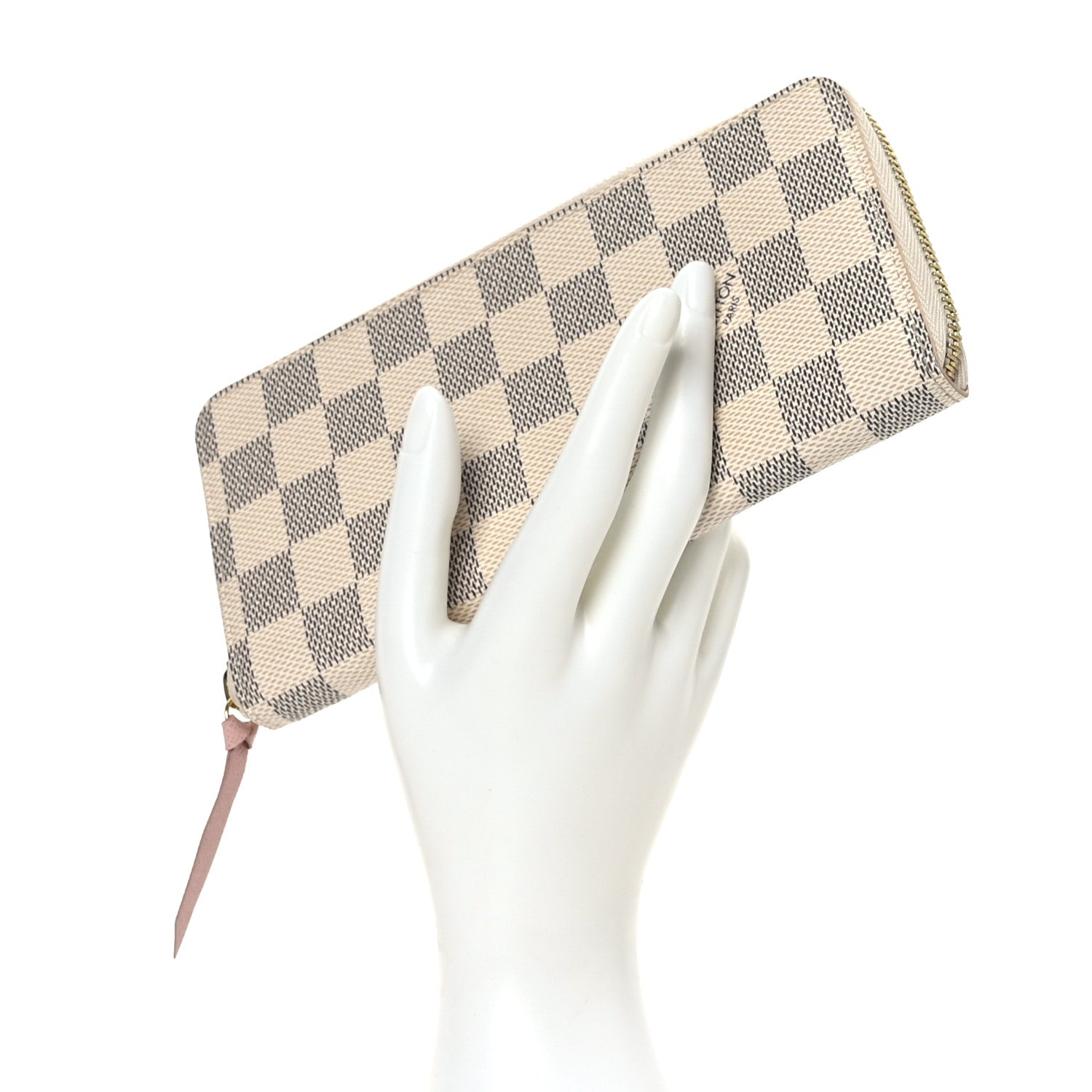 Louis Vuitton Damier Azur Clemence Wallet Rose Ballerine 2 of 6