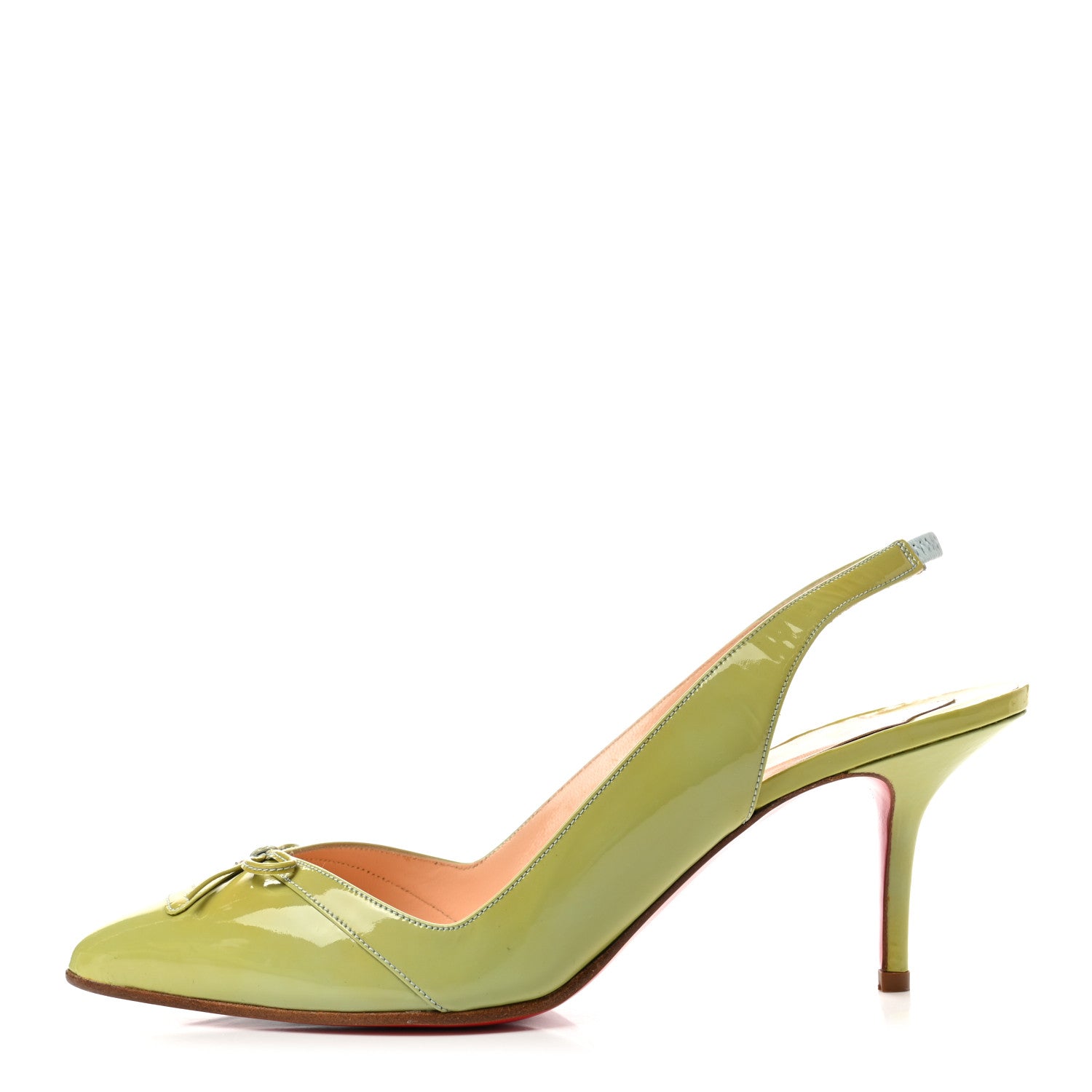 Christian Louboutin Patent Slingback Pumps 39.5 Green 1 of 13