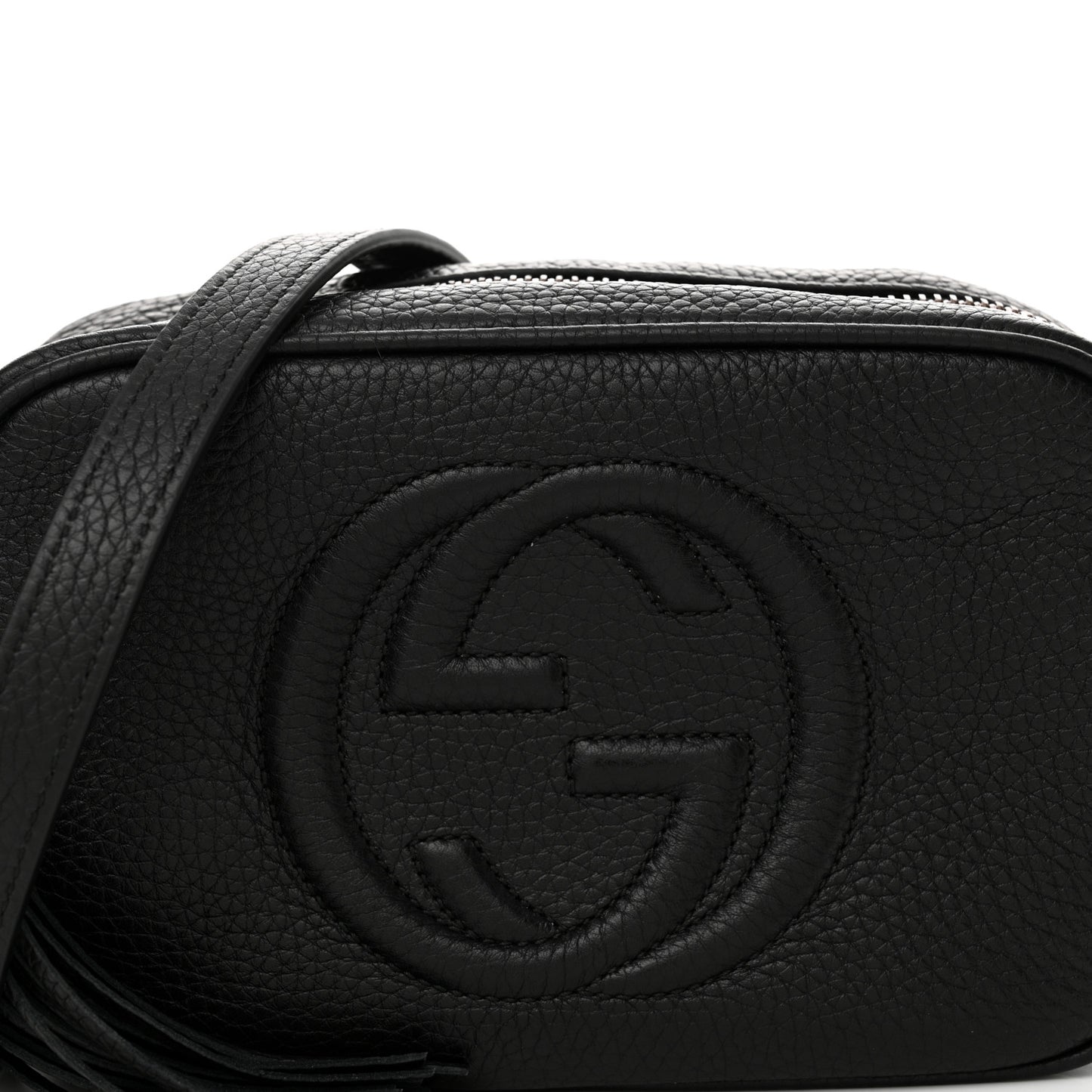 Pebbled Calfskin Mini Soho Disco Bag Black
